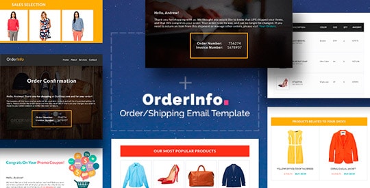 OrderInfo: Plantilla para mail de confirmación de compras + Editor para añadir módulos
